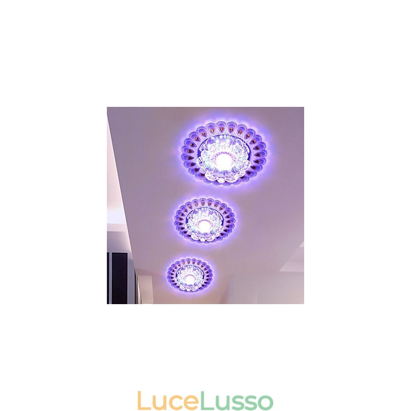 Lampada da soffitto in cristallo Faretto SMD 3W Lampada creativa Tubo luminoso Luce colorata Cupola luminosa