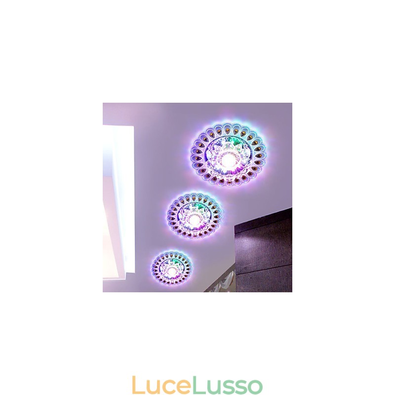 Lampada da soffitto in cristallo Faretto SMD 3W Lampada creativa Tubo luminoso Luce colorata Cupola luminosa