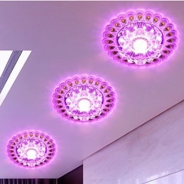 Lampada da soffitto in cristallo Faretto SMD 3W Lampada creativa Tubo luminoso Luce colorata Cupola luminosa
