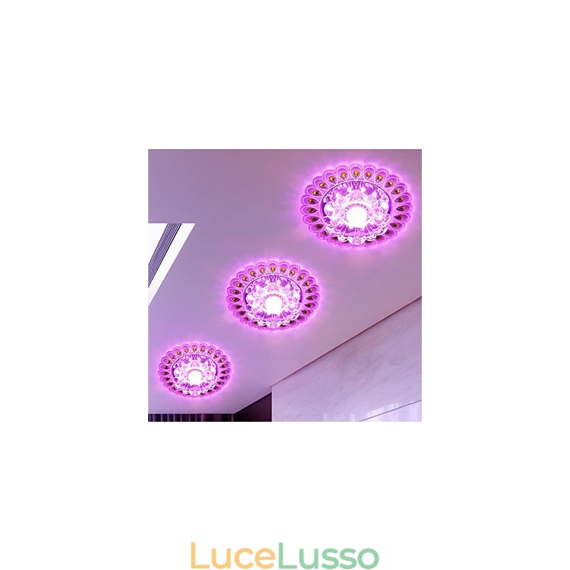 Lampada da soffitto in cristallo Faretto SMD 3W Lampada creativa Tubo luminoso Luce colorata Cupola luminosa