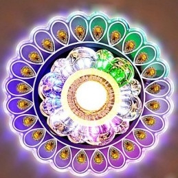 Lampada da soffitto in cristallo Faretto SMD 3W Lampada creativa Tubo luminoso Luce colorata Cupola luminosa