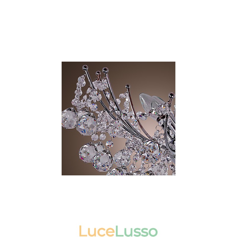 Lussuoso lampadario di cristallo con lampadario a sospensione a 6 luci