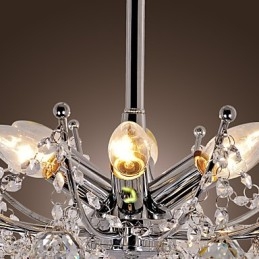 Lussuoso lampadario di cristallo con lampadario a sospensione a 6 luci