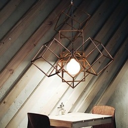 Lampadario a sospensione 1 luce vintage minimalista in ferro dipinto