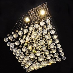 Lampada da soffitto a 4 luci in cristallo trasparente dal design semplice