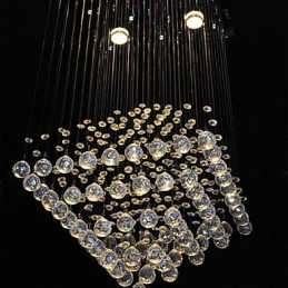 Lampada da soffitto a 4 luci in cristallo trasparente dal design semplice