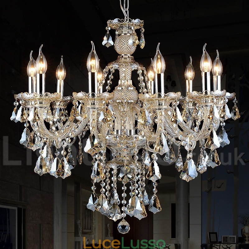 Lampada a sospensione color cristallo Cognac Cristallo Moderno Contemporaneo Tradizionale Classico Retro Lanterna Country