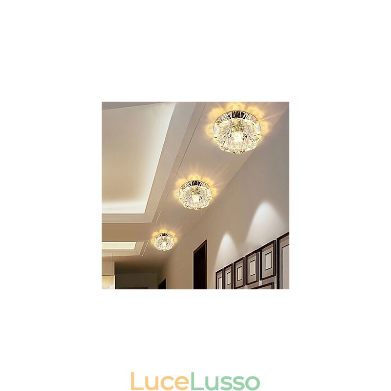 Lampada da soffitto in cristallo Faretto SMD 3W Lampada creativa Tubo luminoso Luce colorata Cupola luminosa