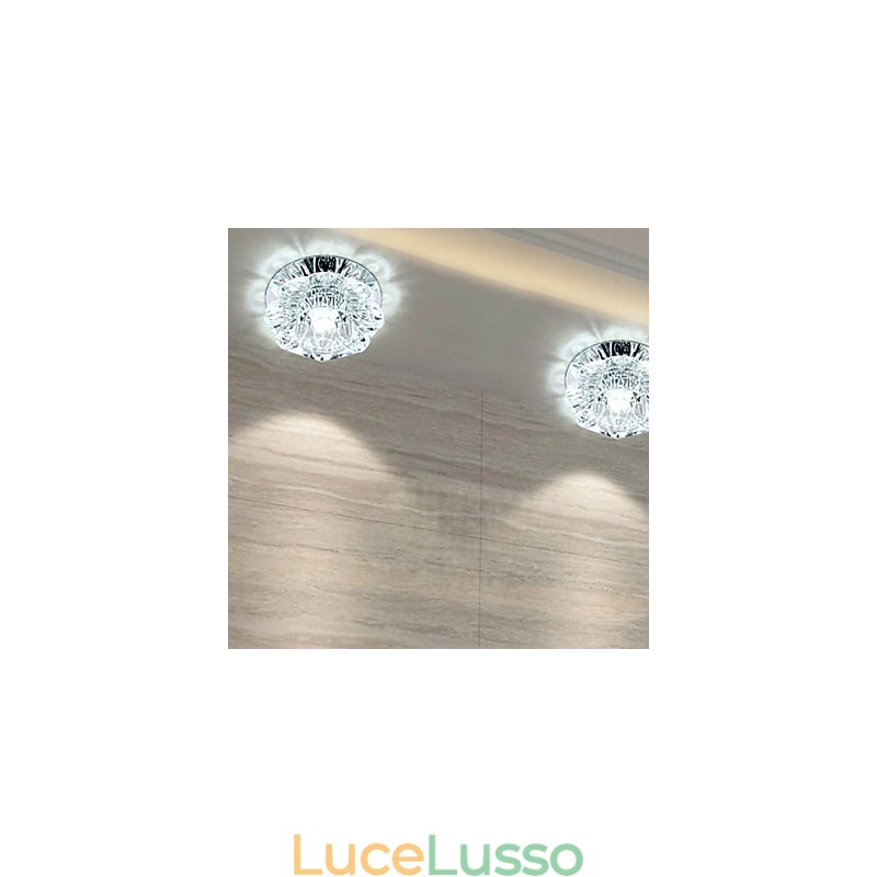 Lampada da soffitto in cristallo Faretto SMD 3W Lampada creativa Tubo luminoso Luce colorata Cupola luminosa