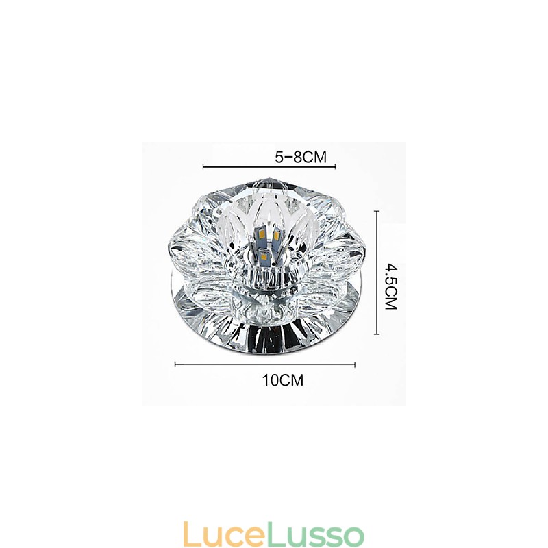 Lampada da soffitto in cristallo Faretto SMD 3W Lampada creativa Tubo luminoso Luce colorata Cupola luminosa