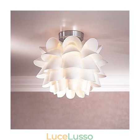 Lampada da soffitto a forma di fiore bianco, 1 luce, lampada a sospensione