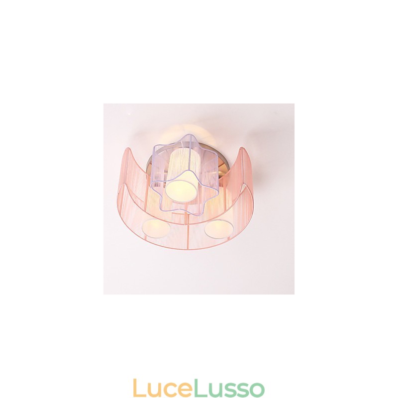 Disegno Linea Romantica Stelle La Luna Assorbe Lampada a Cupola