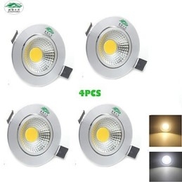 4 pezzi Zweihnder 3W 300Lm COB Lampada da soffitto Downlight Luce bianca calda