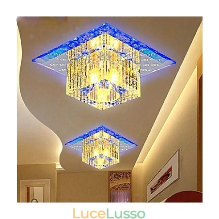 Mini lampada da soffitto in cristallo faretto SMD 3W lampada creativa tubo luce colorata colore quadrato cupola luce Mini lampada da soffitto in cristallo faretto SMD 3W lampada creativa tubo luce colorata colore quadrato cupola luce