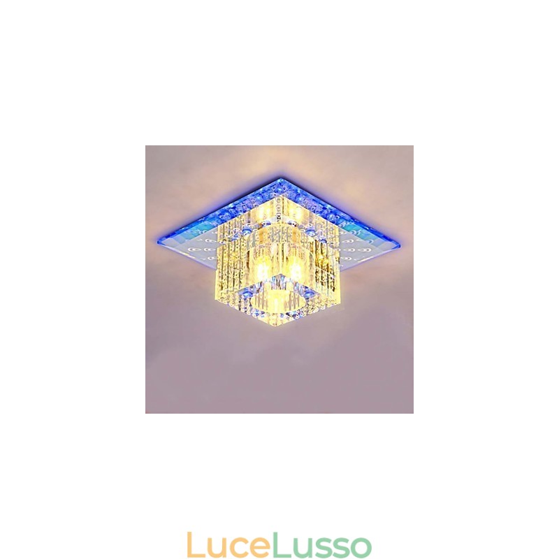 Mini lampada da soffitto in cristallo faretto SMD 3W lampada creativa tubo luce colorata colore quadrato cupola luce