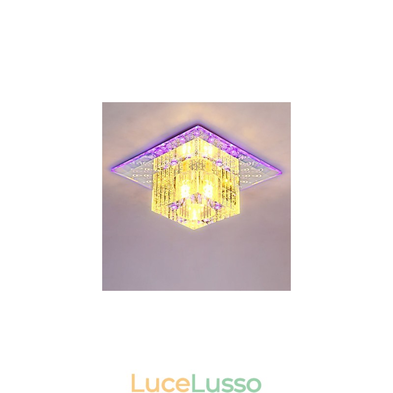Mini lampada da soffitto in cristallo faretto SMD 3W lampada creativa tubo luce colorata colore quadrato cupola luce