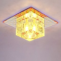 Mini lampada da soffitto in cristallo faretto SMD 3W lampada creativa tubo luce colorata colore quadrato cupola luce