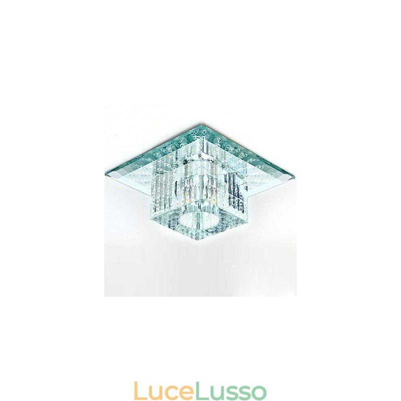 Mini lampada da soffitto in cristallo faretto SMD 3W lampada creativa tubo luce colorata colore quadrato cupola luce