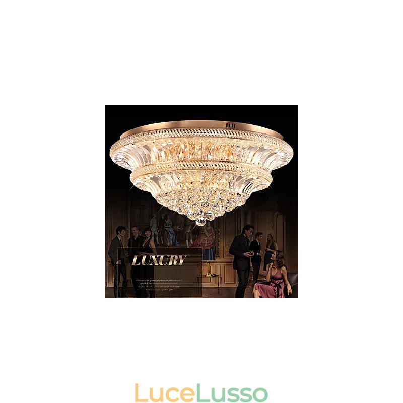 Moderna luce da soffitto in cristallo di lusso 9Moderna luce a cupola di assorbimento Diametro 80CM