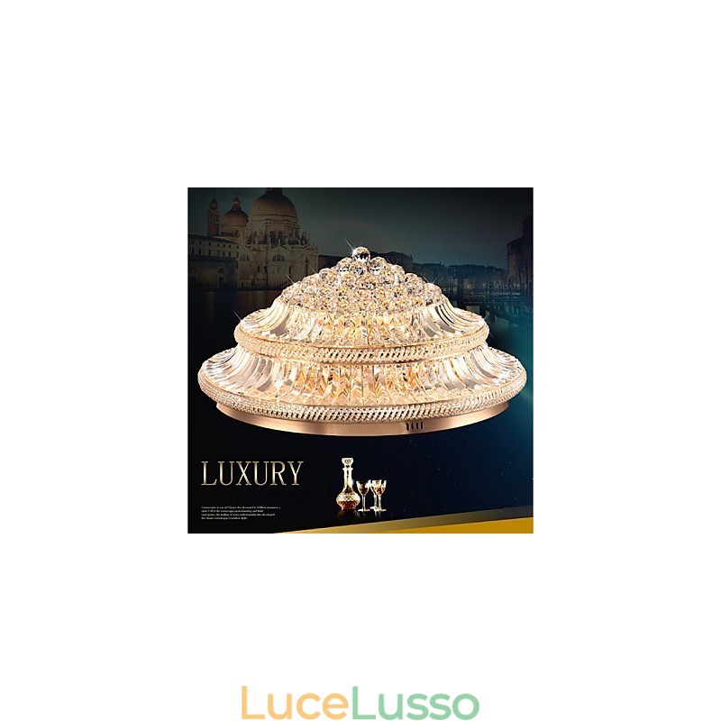 Moderna luce da soffitto in cristallo di lusso 9Moderna luce a cupola di assorbimento Diametro 80CM