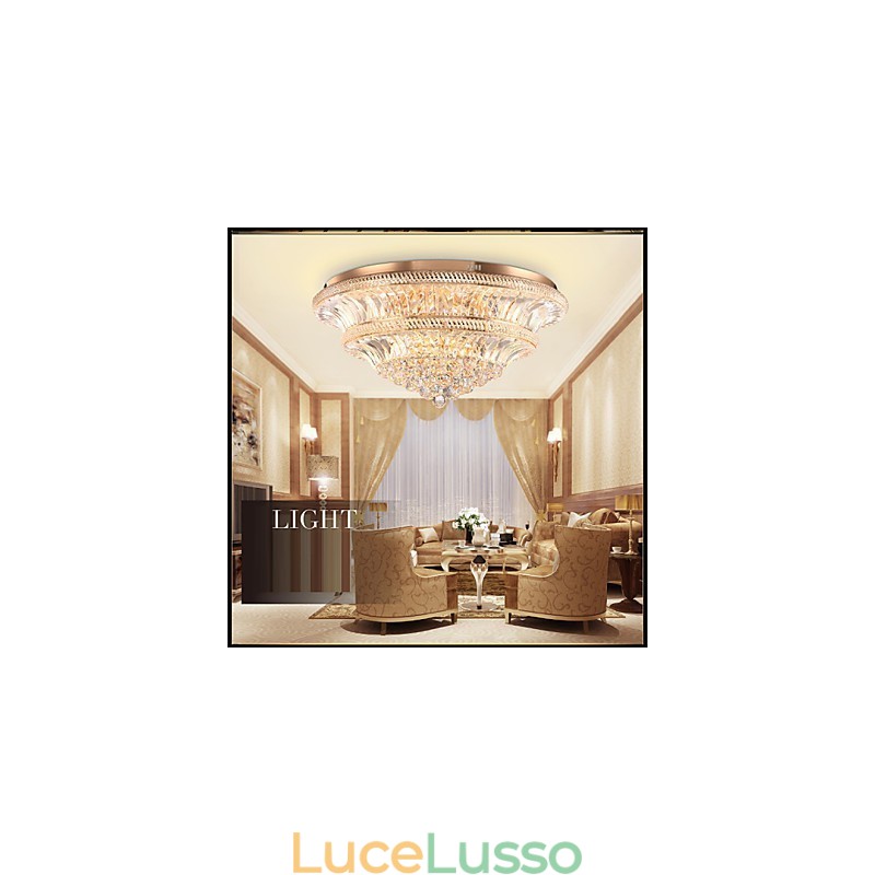 Moderna luce da soffitto in cristallo di lusso 9Moderna luce a cupola di assorbimento Diametro 80CM