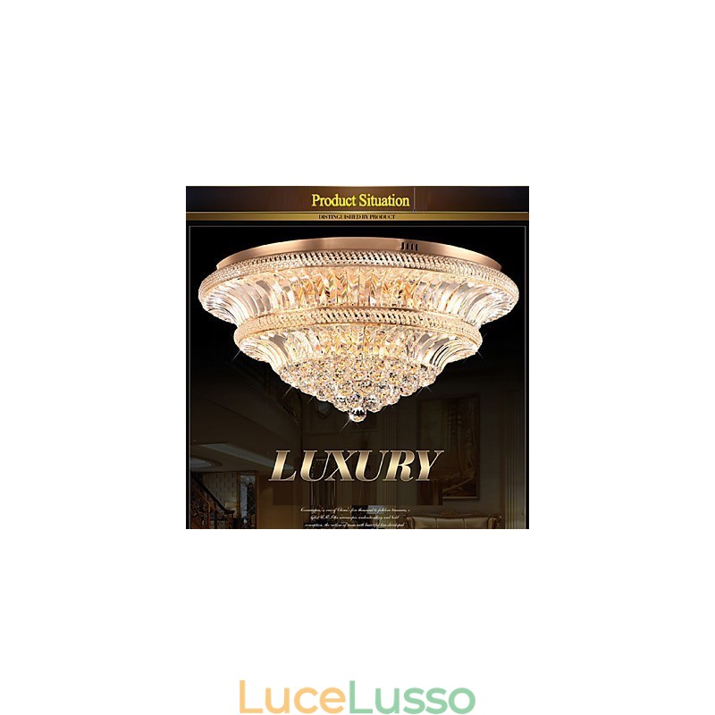 Moderna luce da soffitto in cristallo di lusso 9Moderna luce a cupola di assorbimento Diametro 80CM