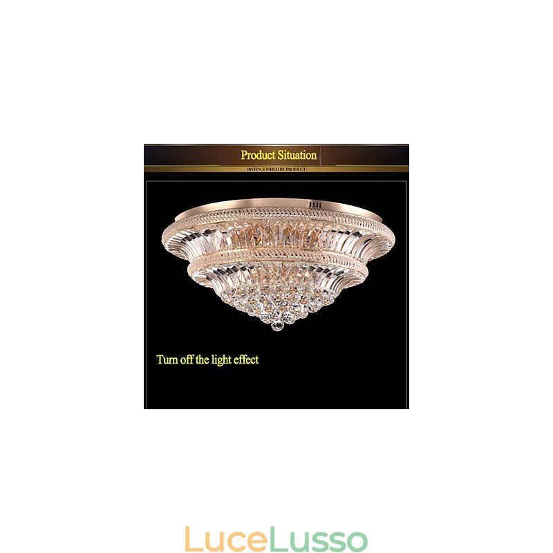 Moderna luce da soffitto in cristallo di lusso 9Moderna luce a cupola di assorbimento Diametro 80CM