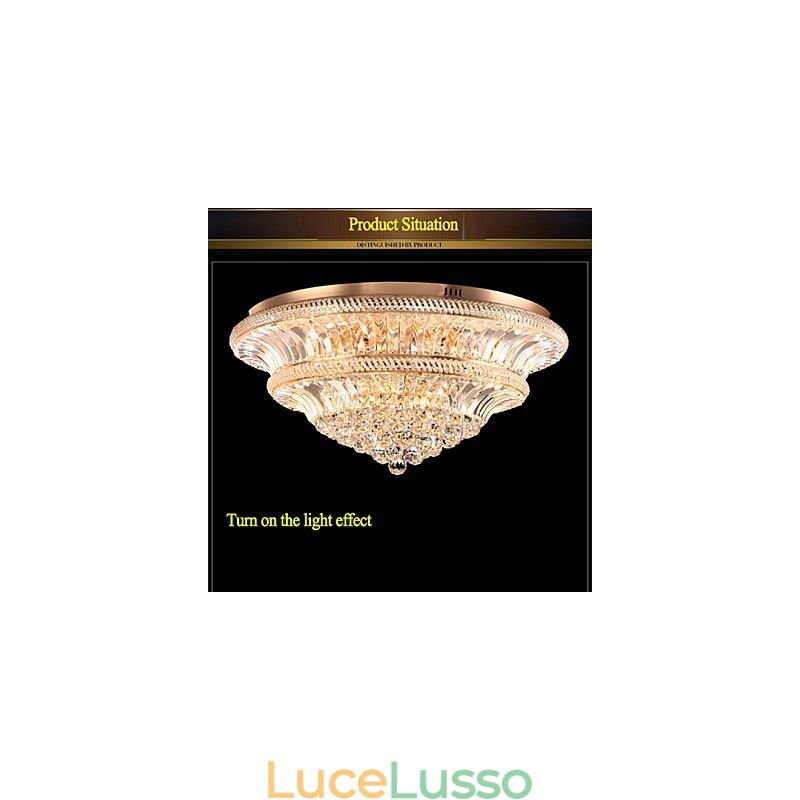 Moderna luce da soffitto in cristallo di lusso 9Moderna luce a cupola di assorbimento Diametro 80CM