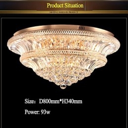 Moderna luce da soffitto in cristallo di lusso 9Moderna luce a cupola di assorbimento Diametro 80CM