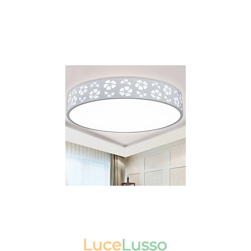 Luce circolare laterale a cupola in ferro battuto con motivo a fiori di prugna