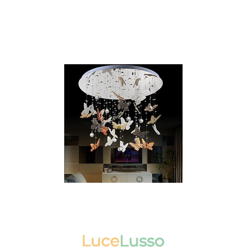 Lampada di cristallo Lampada di cristallo a farfalla circolare