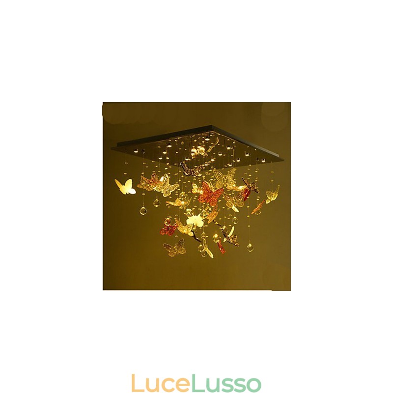 Lampada di cristallo Lampada di cristallo a farfalla circolare