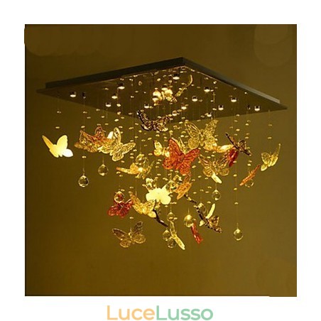Lampada di cristallo Lampada di cristallo a farfalla circolare