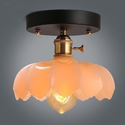 Lampada da soffitto in vetro con luci retrò da montare a filo