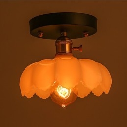 Lampada da soffitto in vetro con luci retrò da montare a filo