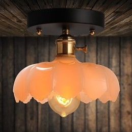 Lampada da soffitto in vetro con luci retrò da montare a filo