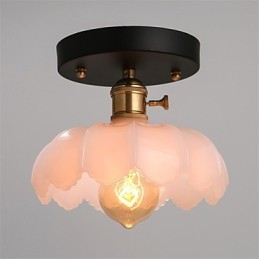 Lampada da soffitto in vetro con luci retrò da montare a filo
