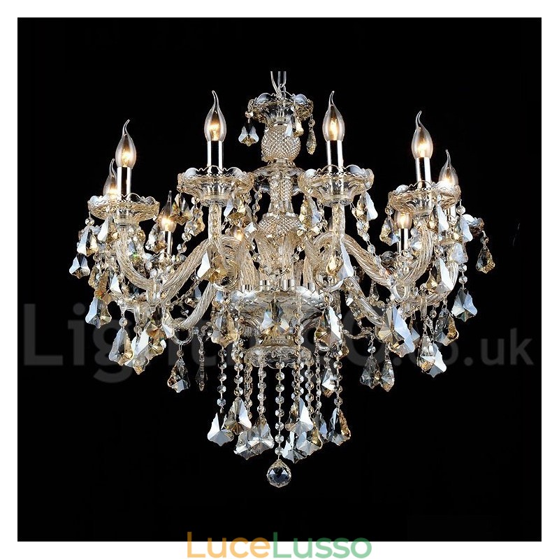 Lampada a sospensione color cristallo Cognac Cristallo Moderno Contemporaneo Tradizionale Classico Retro Lanterna Country