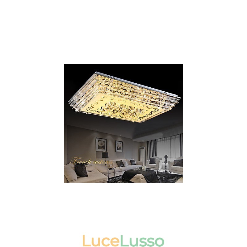 Lampada da soffitto a tre colori con telecomando, moderna e contemporanea, in vetro