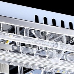 Lampada da soffitto a tre colori con telecomando, moderna e contemporanea, in vetro
