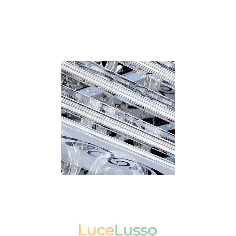 Lampada da soffitto a tre colori con telecomando, moderna e contemporanea, in vetro