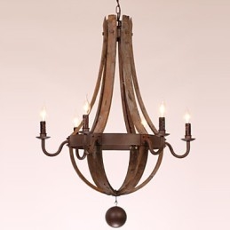 Lampadario 6 luci Vintage Retro Country Living Sala da pranzo Garage Metallo