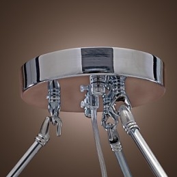Lampada da soffitto moderna in cristallo con 5 luci e paralume in tessuto nero