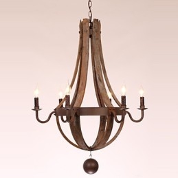 Lampadario 6 luci Vintage Retro Country Living Sala da pranzo Garage Metallo