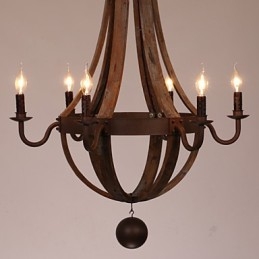 Lampadario 6 luci Vintage Retro Country Living Sala da pranzo Garage Metallo