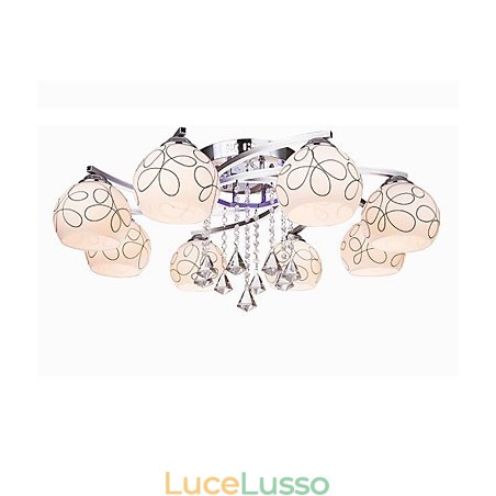 Lampadario moderno in cristallo Living 8 luci Lampadario moderno in cristallo Living 8 luci