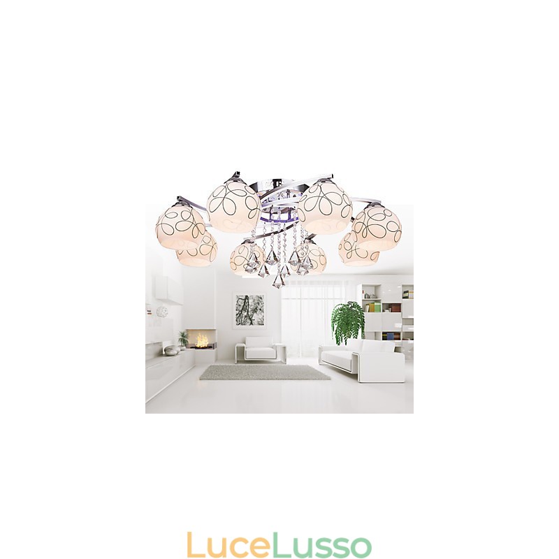 Lampadario moderno in cristallo Living 8 luci