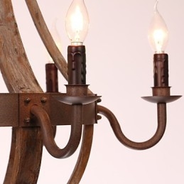 Lampadario 6 luci Vintage Retro Country Living Sala da pranzo Garage Metallo