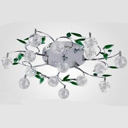 Lampada da soffitto in cristallo verde Lampada rotonda Air Lights Lampada in ferro