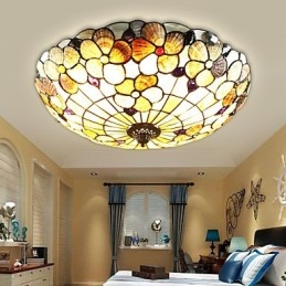 Le conchiglie del Mar Mediterraneo assorbono la luce della cupola Camino rurale 50 cm di diametro